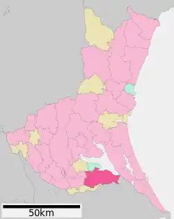 Location of Inashiki in Ibaraki Prefecture