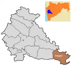 Location of Indapur  in Pune district in Maharashtra