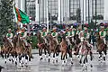 Turkmenistan ceremonial cavalry in the Independence Day parade 2011