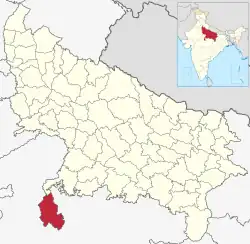 Location of Lalitpur district in Uttar Pradesh