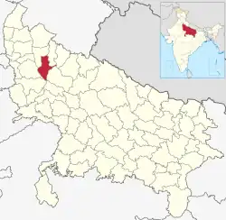 Location of Sambhal district in Uttar Pradesh