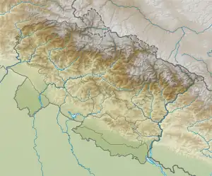 Map showing the location of Pindari