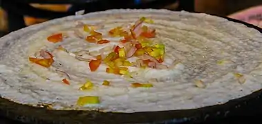 Indian street dosa masala in Varanasi, India