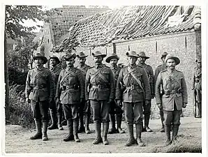 Indian officers of 39th Garhwal Rifles on Estaire La Bassée Road, France