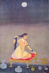 A Kangra Style Painting of Radha, the companion of the Hindu god Krishna