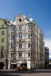 Rococo - Helbling House, Innsbruck, Austria, originally Gothic town house from the 15th century, renovated at the beginning of the 18th, and finished in 1732 by Anton Gigl