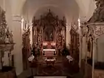 Wooden Baroque Gothic furnishings of the St. Gallus Church (kostel sv. Havla) in Poříčí nad Sázavou by Lazar Widemann, 1740s.