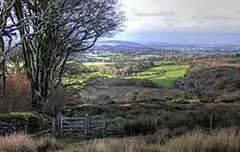 A view of the rural landscape from a hill