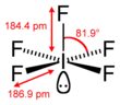 Stereo structural formula of iodine pentafluoride