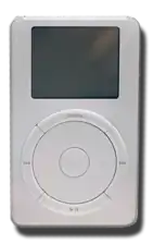 First iPod, introduced in 2001. Jon Rubinstein assembled the original design team including Ive as lead design engineer.