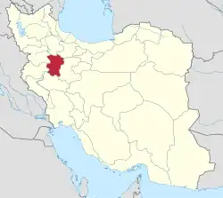 Location of Hamadan province in Iran