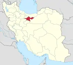 Location of Tehran province in Iran