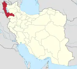 Location of West Azerbaijan province in Iran