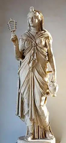 Romanized Isis holding a sistrum, also from the time of Hadrian