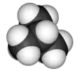 Spacefill model of isobutane