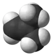 Space-filling model of isobutylene