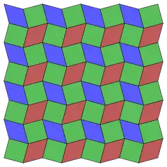 A related isogonal tiling that combines pairs of triangles into rhombi