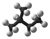 Ball and stick model of isopentane