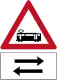 Tram crossing ahead