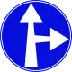 Go straight or turn right