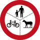 Pedestrians, bicycles, work transport and animals prohibited