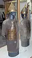 Turkish conical helmets and body armour of 15th to early 16th century, displayed at Topkapı Palace, Istanbul, Turkey.