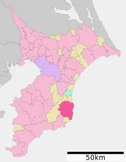 Location of Isumi in Chiba Prefecture