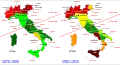 Italian emigration per region from 1876–1900 and from 1901–1915