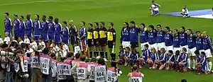 France and Italy teams lining up before the final