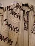 20th century embroidered shirt, Kyiv Oblast. Exhibited at Ivan Honchar Museum