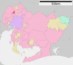 Location of Iwakura in Aichi Prefecture