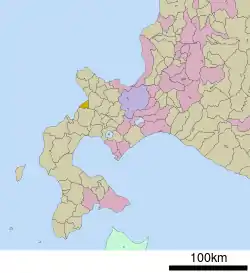 Location of Iwanai in Hokkaido (Shiribeshi Subprefecture)