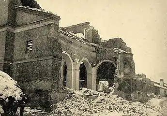 Church of Zafarraya after the earthquake