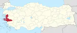 Location of the province within Turkey