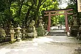 Torii of Kasuga Grand Shrine inside the park