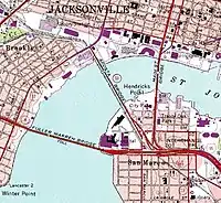 A 1992 map of the Main Street Bridge (the east one)