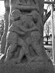 Depiction on a high cross in Kells, Ireland (10th century)