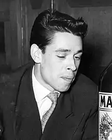 Jacques Brel, 1955, with a "breaker"  and sideburns