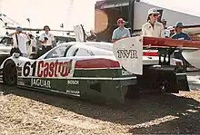 Three-quarter view of the IMSA GTP Jaguar XJR-9