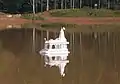 Jain shrine inside Kundalpur lake