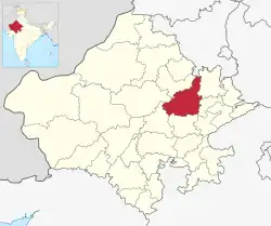 Location of Jaipur district in Rajasthan