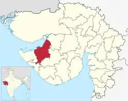 Location of district in Gujarat