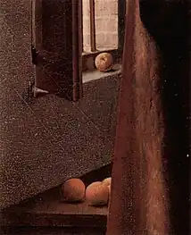 Detail of the Arnolfini Portrait by Jan van Eyck, 1434