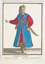 Helmeted man wearing a surcoat