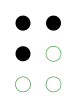 ⠋ (braille pattern dots-124) 