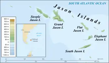 Topographic map of the Jason Islands