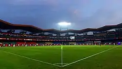 The stadium before a game.