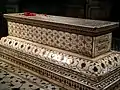 Jehangir's cenotaph is richly embellished with intricate inlay.