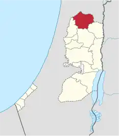 Location of Jenin Governorate