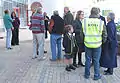 Candidates and supporters outside the polling station, 2011 general election